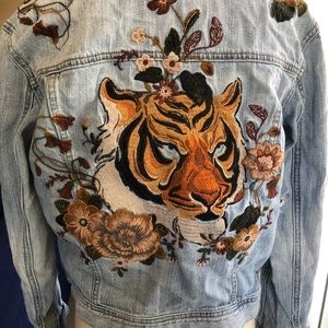 AE embroidered tiger denim jacket